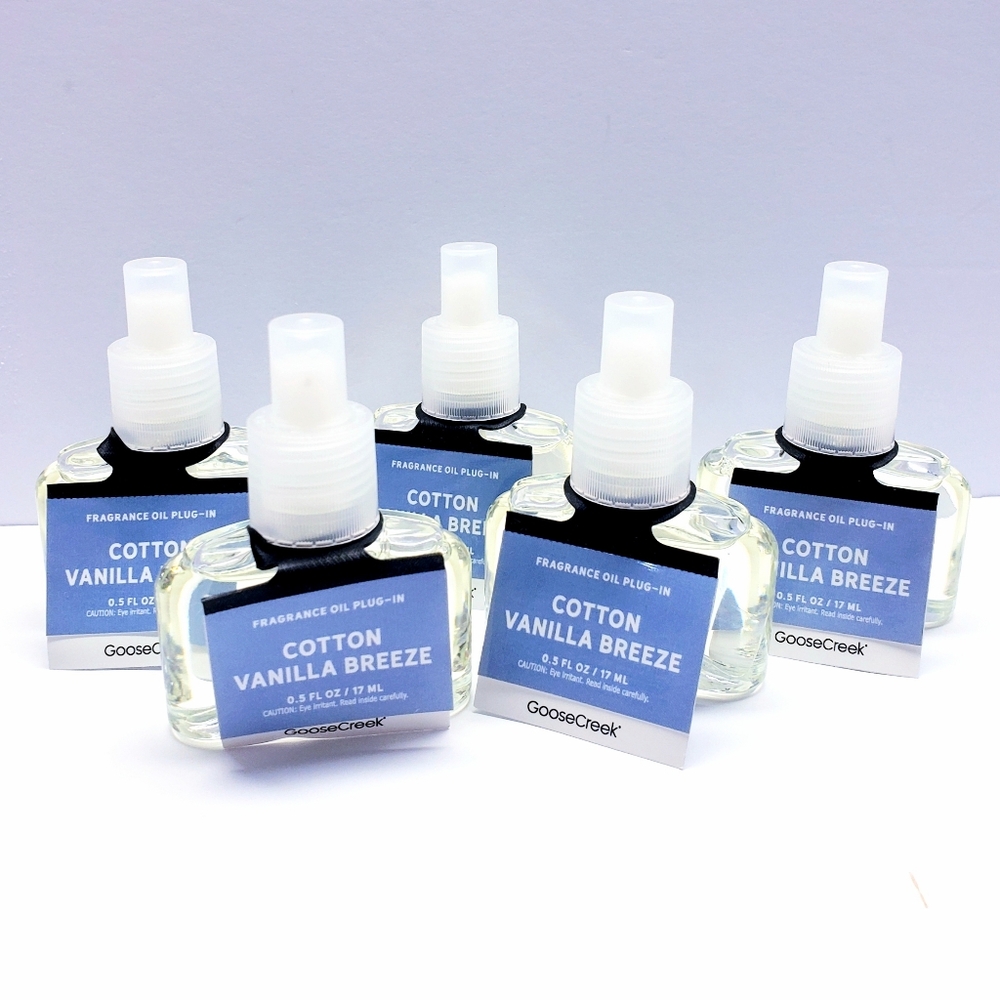 Goose Creek COTTON VANILLA BREEZE Fragrance oil plug-in refill, 0.5 oz (5 Pcs)